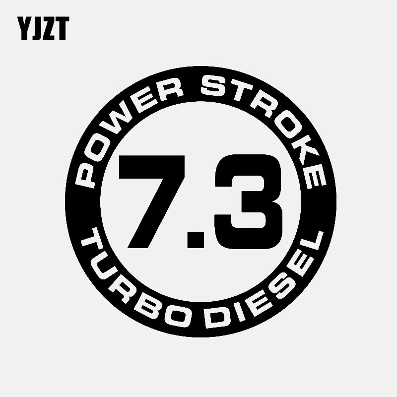 YJZT 12.9CM*12.9CM 7.3 POWER STROKE TURBO DIESEL Vinyl Decal Car Sticker Black/Silver C3-0880