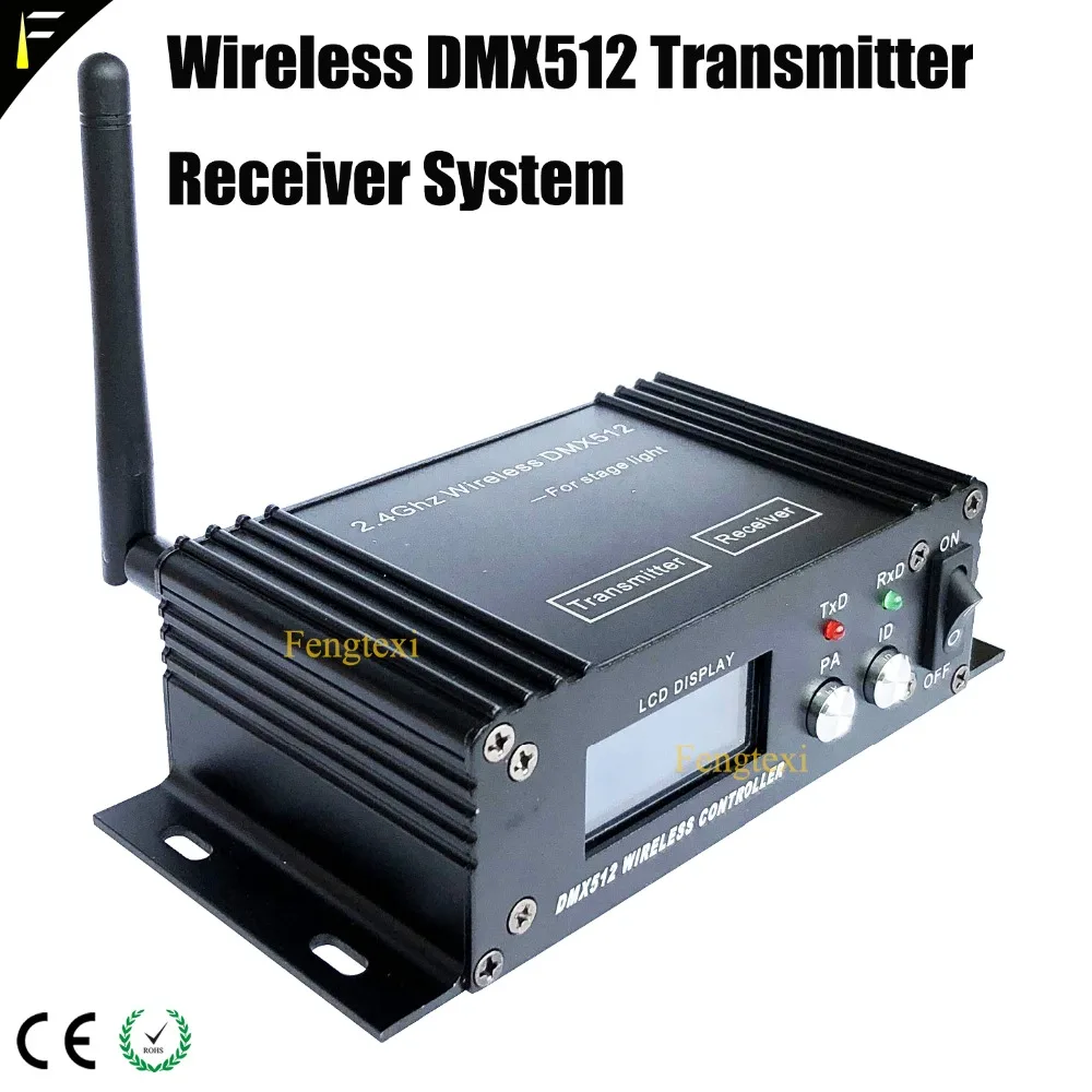 DMX512 Console Transmitter & Receiver Wireless System 2in1 LCD Display Mini Instrument Repeater for Stage Light Controller