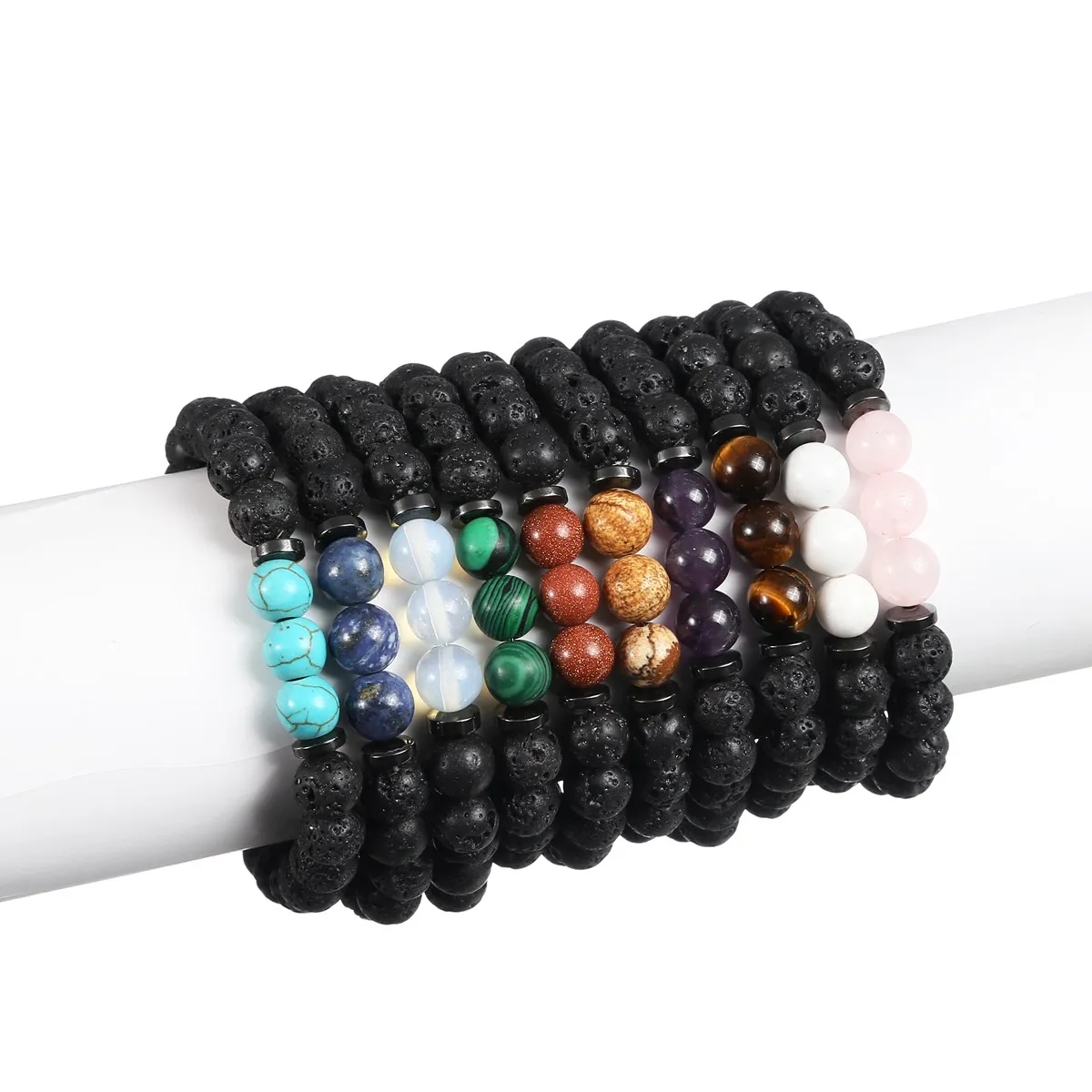 

Essential Oil Diffuser Bracelet for Women and Men Lava Rock Stone Beaded Aromatherapy