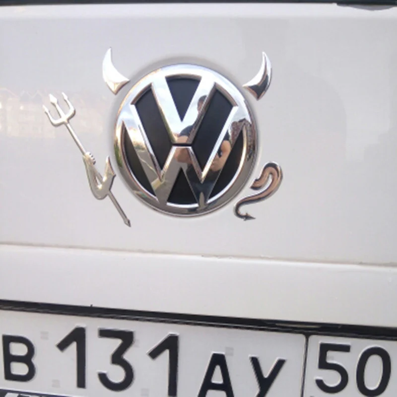 Cool Devil 3D Car Sticker Auto Styling Decoration Decal Soft PVC Chromed Emblem Badge Car Logo Sticker