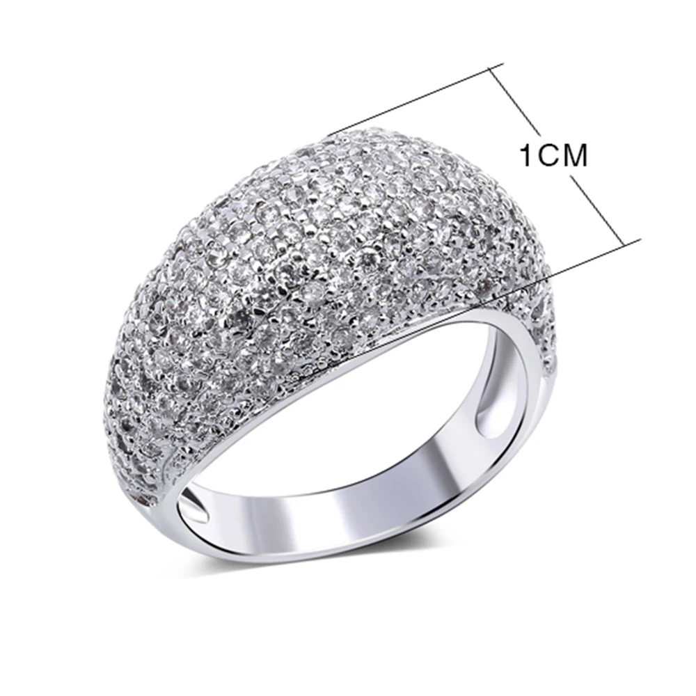 YLMyself Cubic Zirconia Ring White & Gold Color Brass Fast Delivery Trendy Jewelry for Women