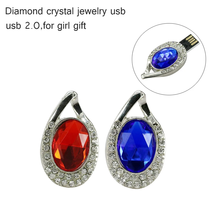 New Fashion Diamond Real Capacity Jewelry Crystal Necklace Accessories 8GB 16GB 32GB Pen Drive Pendrive USB Flash Drive