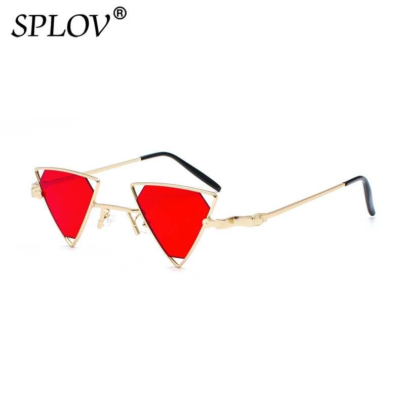 

SPLOV Steampunk Triangle Sunglasses Vintage Hollow Metal Frame Sun Glasses Brand Designer Personlity Eyewear Oculos De Sol UV400