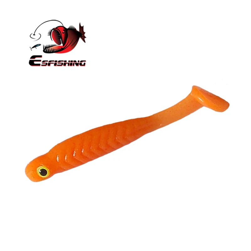 ESFISHING Soft Silicone Bait Lucky Minnow 44mm 12pcs Jigging Artificial Ice Mini Fishing Lure Tackle