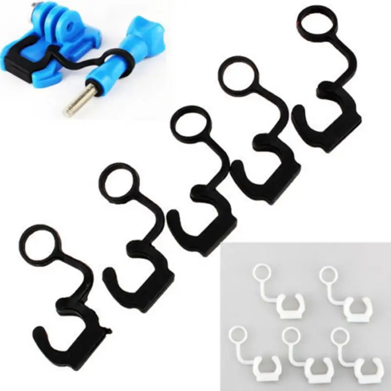 Soft White Silicone Rubber Lock Plug, Manilha Lock Catches, Anti-drop Buckle para GoPro Hero 3 Acessórios, 5Pcs
