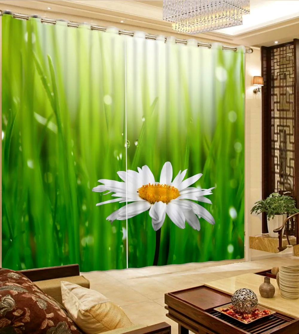 

Top Classic 3D European Style window curtain for living green blackout curtains for bedroom home bedroom decoration