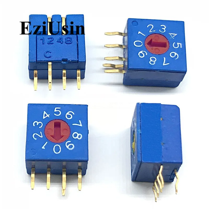 0-F 16 0-9 10 Rotary Coding Knob Switch DIP 5pins 8421C 0mm Shank 4:1 PCB  Switching 5p