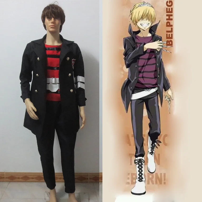 Japan Anime Katekyo Hitman Reborn Belphegor Cosplay Costume Cusotmized