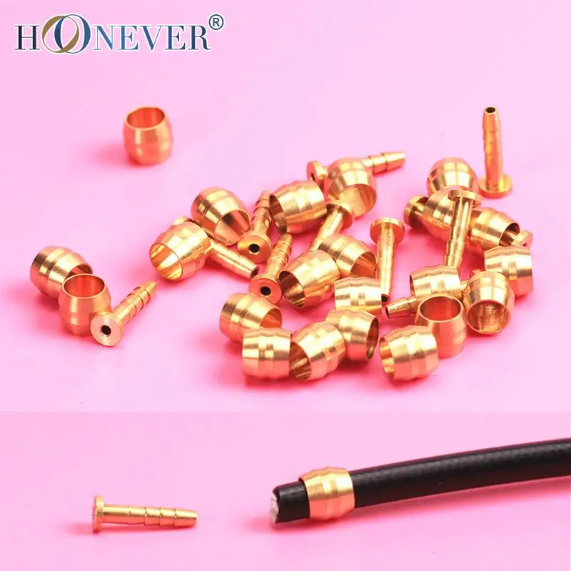 10 pairs Mountain Bike Hydraulic Disc Brake Hose Pressing Ring + T Needle Copper Bicycle Brake Line Connector Tight Brake Cable