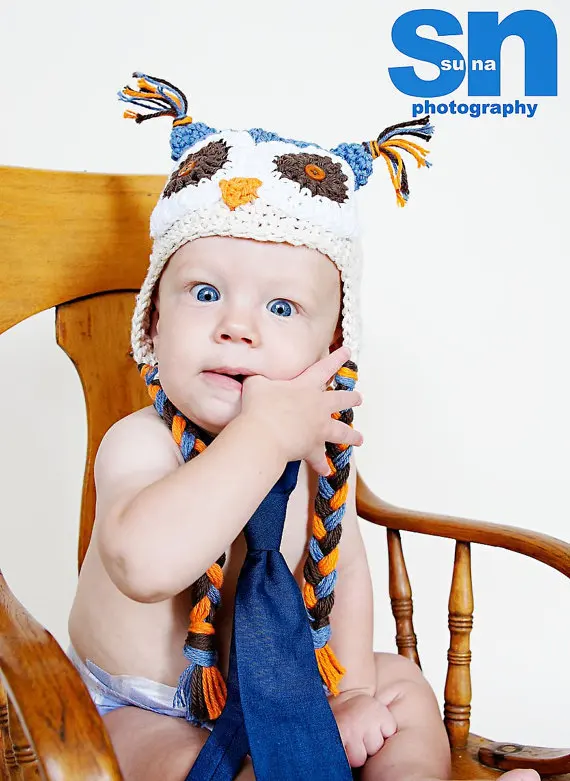 

Special price -Pure hand-crocheted hat 100% cotton cartoon baby hat Baby Boy Crochet Handmade Owl Hat ,children's caps beanie