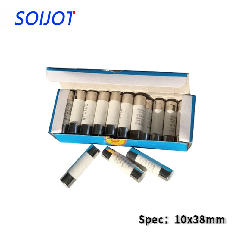 10pcs  Fast blow Ceramic Fuse 10*38mm Fuse 500V 1A 2A 3A 4A 5A 6A 8A 10A 16A 20A 25A 32A