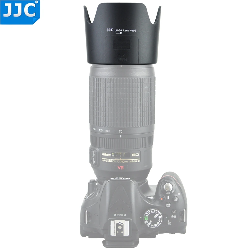 JJC Reversible Lens Hood for AF-S VR Zoom-Nikkor 70-300mm f/4.5-5.6G IF-ED Lens with Filters Access Window Replace NIKON HB-36