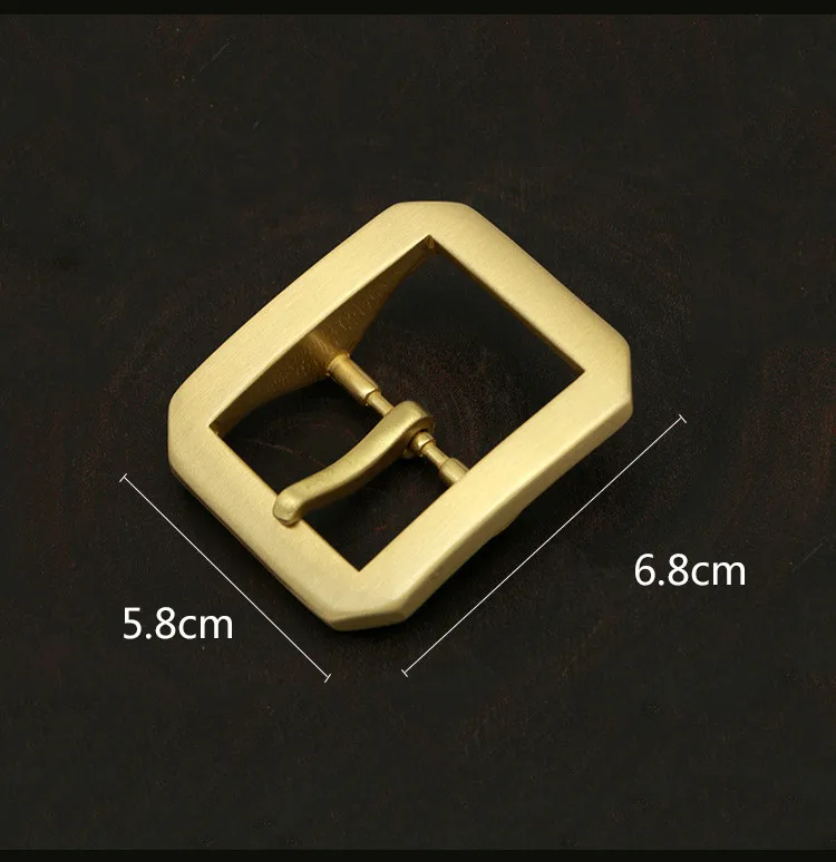 New 4cm Width Pure Brass Belt Buckle Pin Cowboy Belt Buckle for Men\'s Simple Casual Belt Jean Accessories Fit 3.8cm Belt