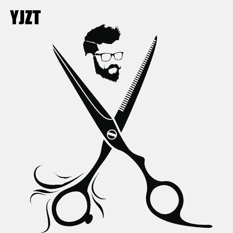 YJZT 12.3CM*14CM Decal Hairdresser Barbershop Hair Hairstyle Salon Vinyl Car Sticker C22-0123