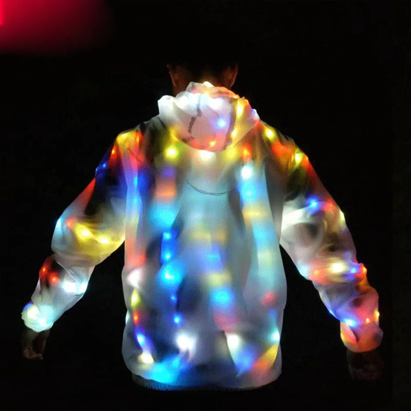 

Colorful Led Luminous Costume Clothes Dancing LED Growing Lighting Robot Suits Clothing Men Event Party Supplies Stage Props