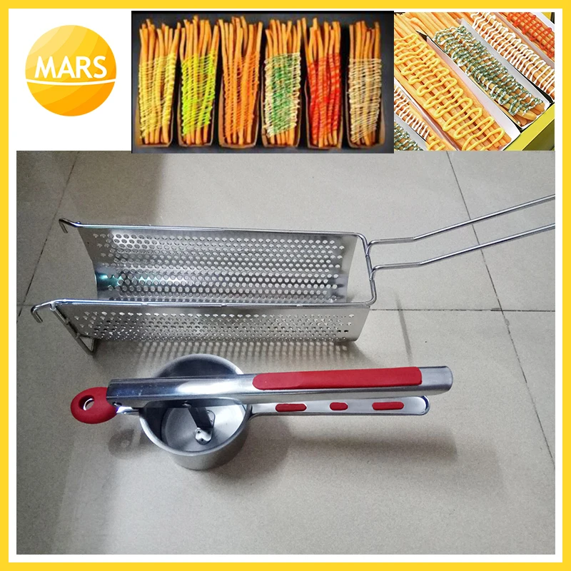 Terpanjang Footlong French Fries Maker Tangan Tekan Kentang Membuat Mesin Tumbuk Kentang Goreng Chip Extruders Di Alat Dapur