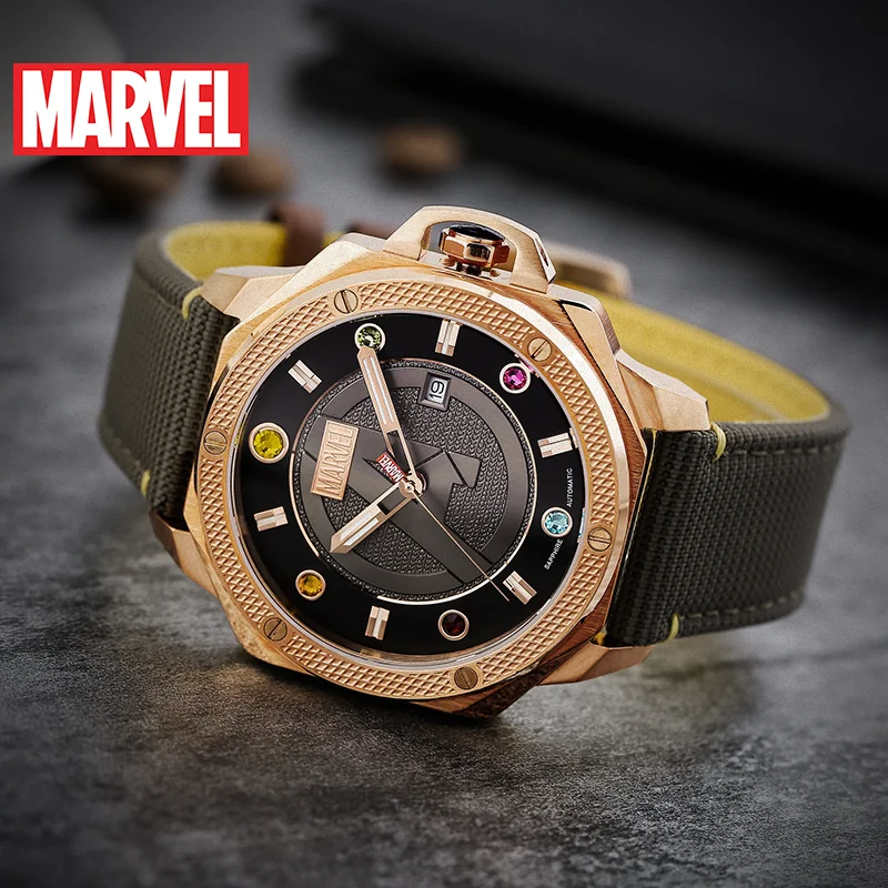 official Marvel Avengers men quartz Watches waterproof rhistone luminous calendar stainless steel 9062 Relogio Masculino