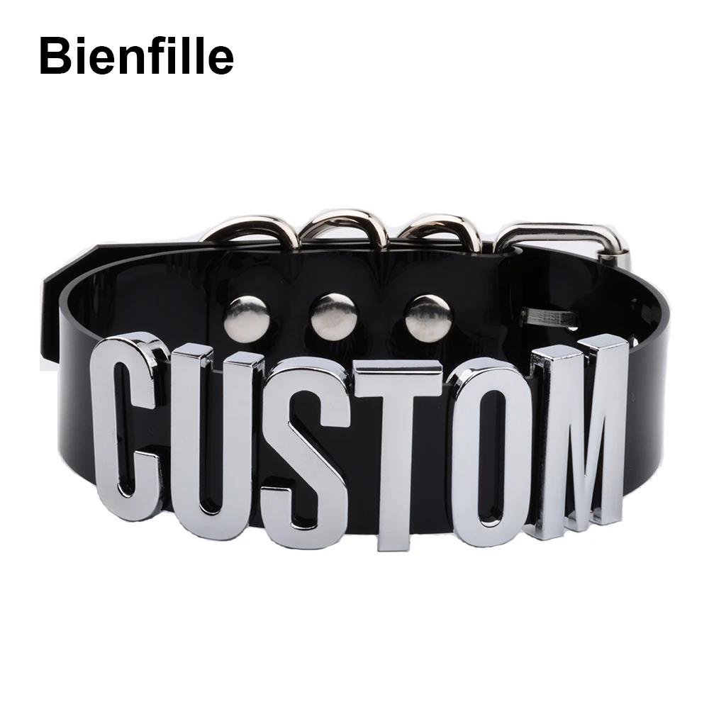 Customized PVC Choker Collar Custom Personalized Name Choker Cosplay Choose Letters Necklace Women