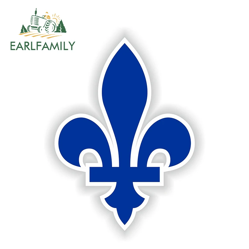 EARLFAMILY 13cm x 9.4cm Quebec Fleur De Lys Canada Vinyl Sticker Decal Bumper Autocollant Auto Laptop Reflective Car Stickers