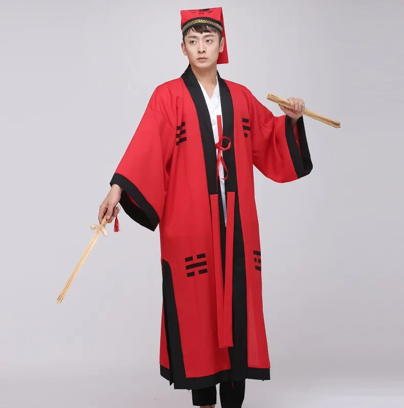 Chinese ancient cosplay Taoist performance Clothing zombie costume Maoshan Daoist costume priest halloween Gown robe men