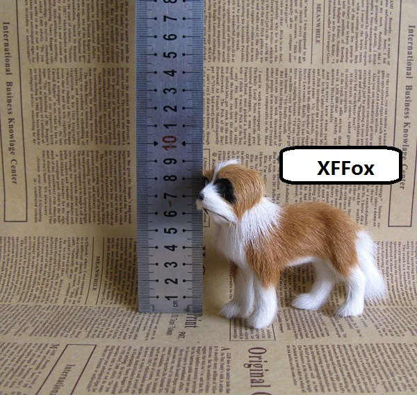 cute real life Saint Bernard dog model plastic&furs standing dog doll gift about 10x3.5x9cm xf1495