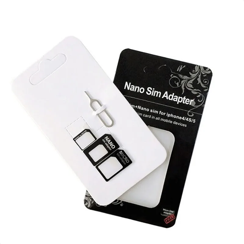 4 in1 SIM Card Adapter For iPhone 5 nano sim adapter set SIM Card Full sim card adapter for phone Droshipping