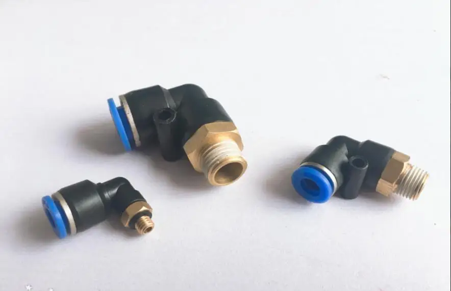 10pcs L Shaped Pneumatic Fitting PL6-01 PL6-02 PL6-03 PL6-04 Pneumatic pipe joint plastic joint thread elbow