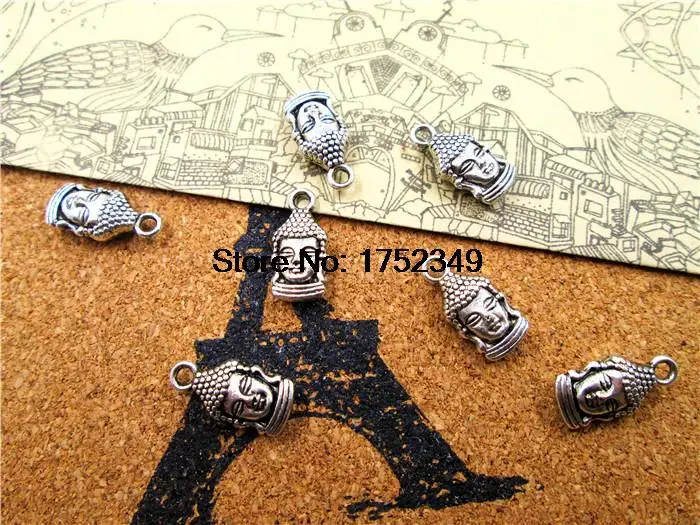 15pcs--Buddha Charms ,Antique tibetan silver Tone Maitreya Buddha Charm Pendants 22x14mm