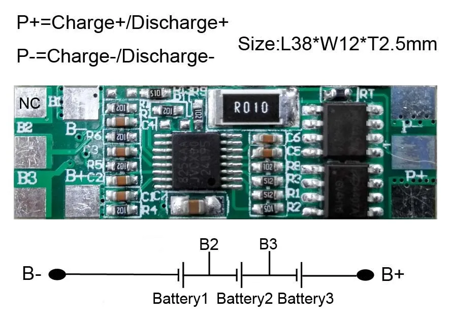 

2 шт./лот 3S 5A Li-Ion BMS PCM Защитная плата для литий-ионной батареи