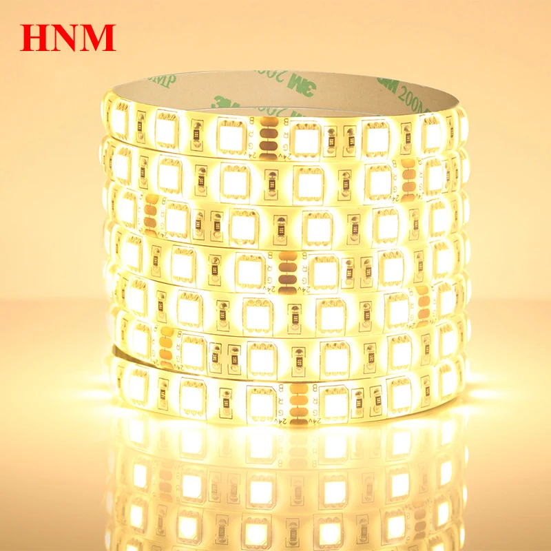 

24V 5050 LED Strip 60LEDs/m Flexible Tape TV Lights SMD LED Light White PCB 5M/Roll Waterproof IP65 Red Green Blue Yellow White