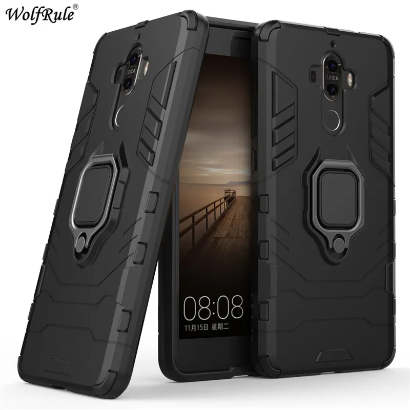 For Huawei Mate 9 Case Mate 30 Pro 20 Lite Ring Holder Armor Bumper Protective Back Phone Case For Huawei Mate 9 Cover Funda