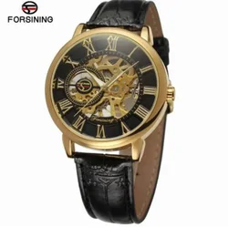 2019 Winner Classic Golden Skeleton Mechanical Watch Men Leather Strap Top Brand Luxury Man Business Vip Drop Shipping Wholesale