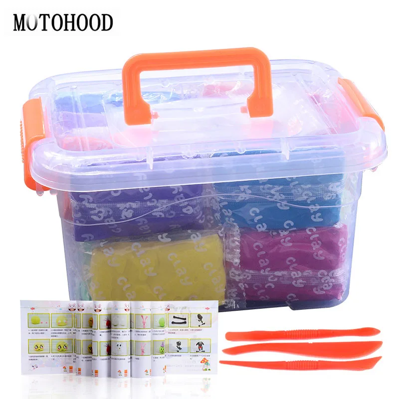 

MOTOHOOD 24 colors Slime Toys For Kids Plasticine And Tool Kit Scalability Light Modeling Clay Child Gift Learning & Education