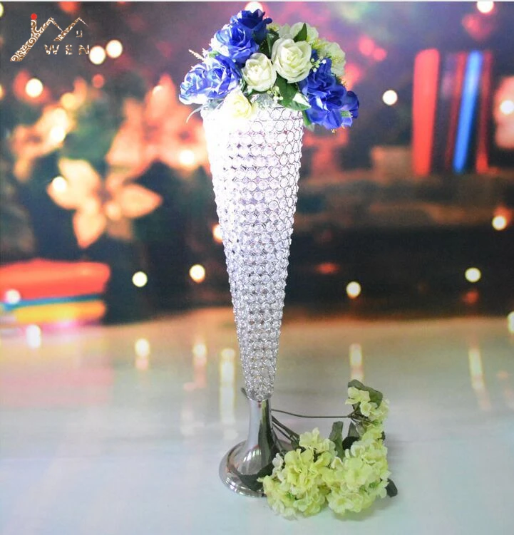 Free shipping Height 75cm*Diameter 18cm wedding Acrylic Crystal vase  wedding Road lead 8 pcs/lot