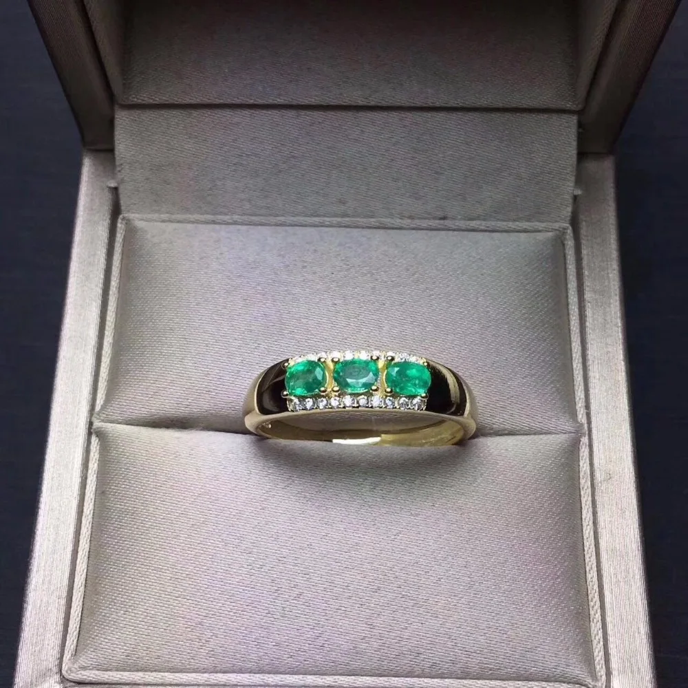 Natural Emerald Ring Genuine Gemstone for Women Birthday Fine Jewelry