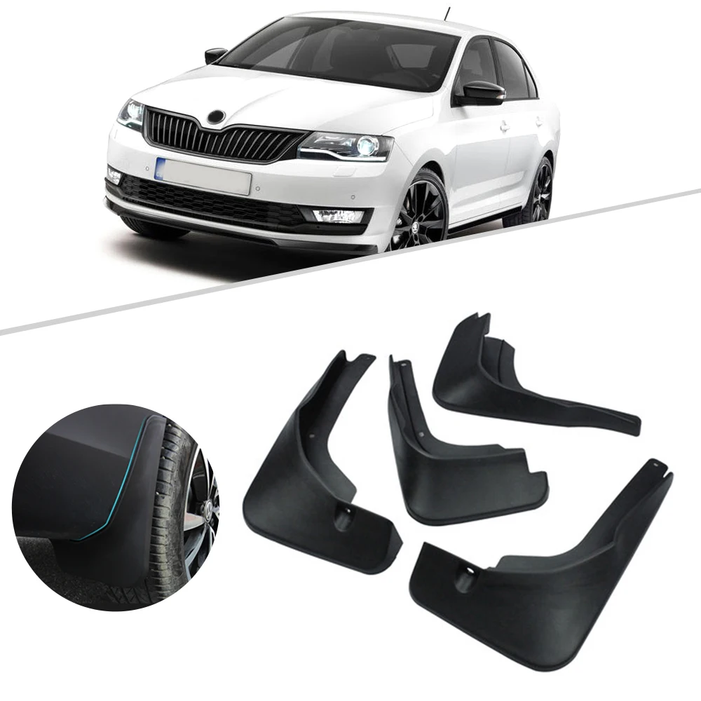 4pcs Car Front Rear Splash Guards For Skoda Rapid 2013 2015 2016 2017 Mud Flaps Mudguards Fender Flares