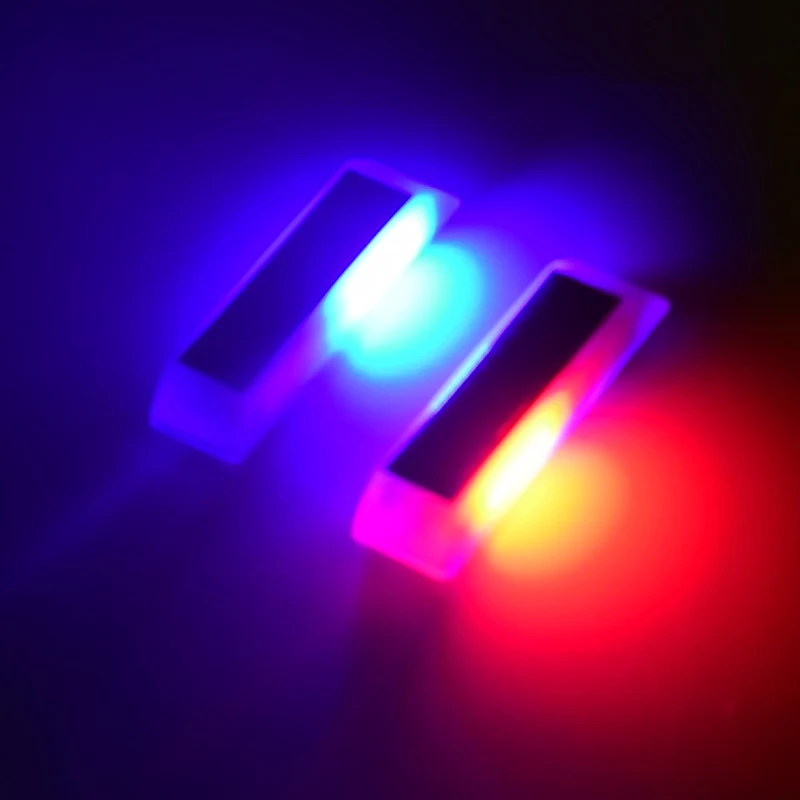 2pcs Solar Magnetic Wireless Car Door Opening Warning Lights LED Waterproof Strobe Flashing Anti-Collision signal light