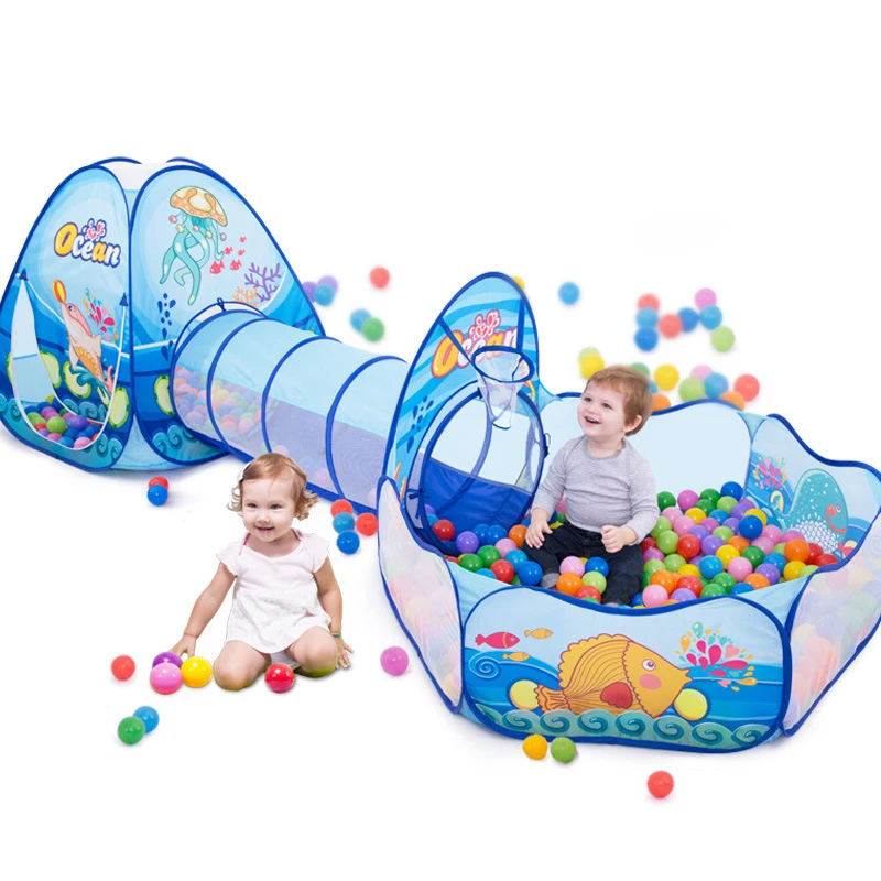 Jouets à Tunnel, tente océan, jeu de dessin animé, grand espace, piscine Portable pliable, jouets éducatifs et sportifs de plein air