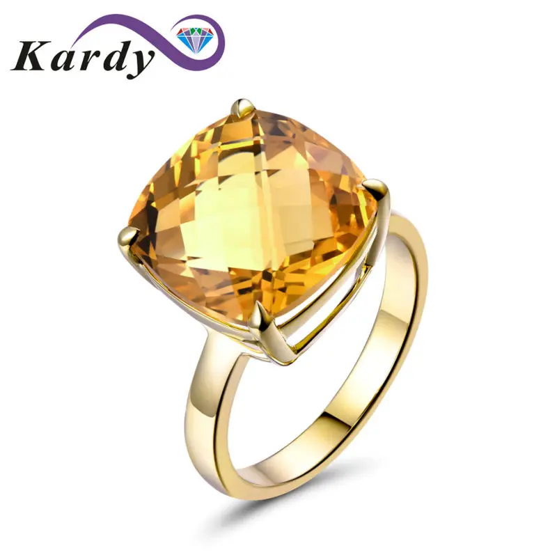 

Antique Vintage 9.67ct Natural Citrine Crystal Gemstone 14K Yellow Gold Wedding Promise Engagement Women's Band Ring Set