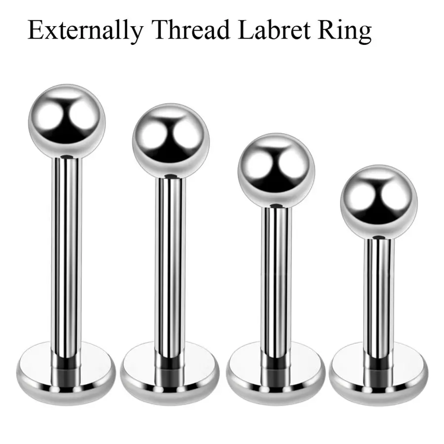 1PC G23 Titanium Labret Rings Lip Monore Piercing Ear Helix Stud Tragus Earring Cartilage Piercings Fashion Girl Jewelry 16G 14G