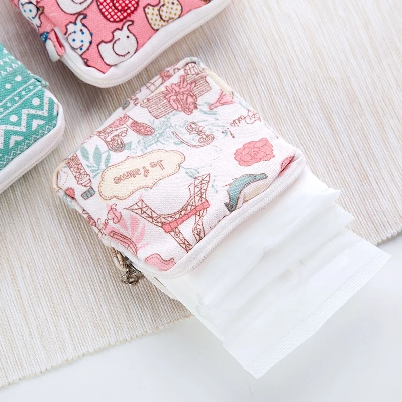 2019 Girl Sanitary Napkin Bag Brief Cotton Sanitary Storage Bag Travel Bags Woman Towel Holder Pouch Cosmetic Bags & Cases