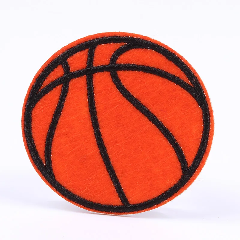 10pcs/lot Embroidered Basketball Patch Iron On Sew On Sports Ball appliques Diy Clothing Stickers iron Jeans garment Badge