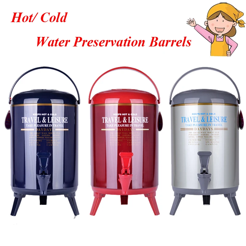 Thermos Secchio di Barili di Conservazione di Calore In Acciaio Inox per Uso Professionale per Acqua, Caffè, Tè Latte di Soia Bevande 9.5L