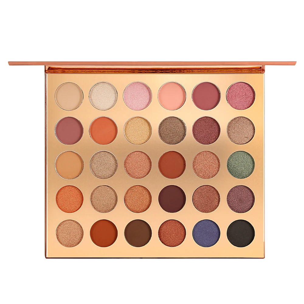 Neutral Eyeshadow Palette Warm Toned Shades Nude Bronze 30 Colors Matte Shimmer Makeup Eye Sahdow Private Label Cosmetics