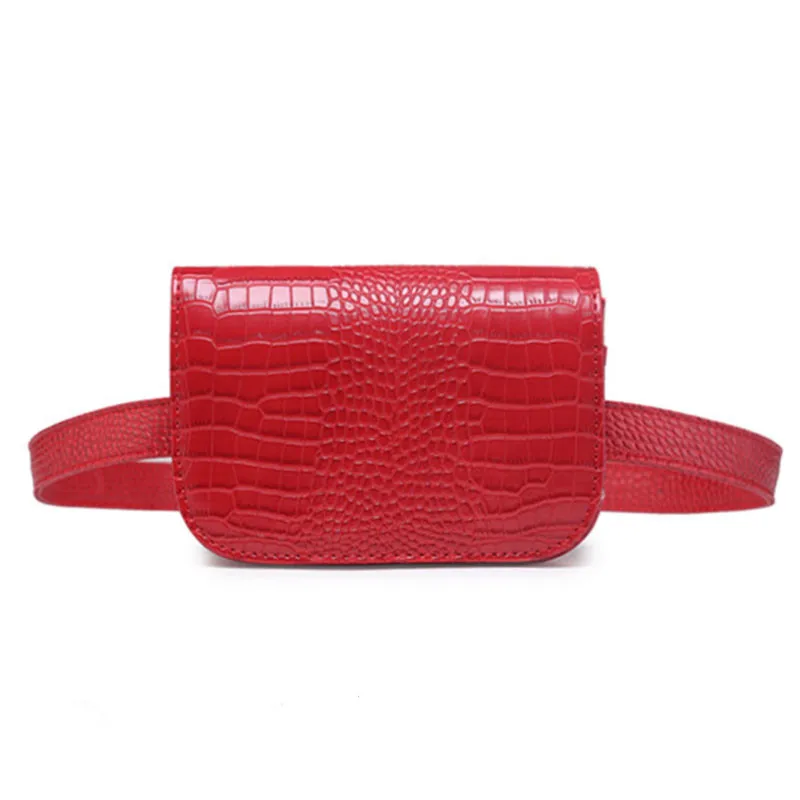 Mihaivina Fashion Women Alligator Waist Pack Famous Brand Women Leather Waist Belt Bag Fanny Packs Waist Pouch Phone Bag