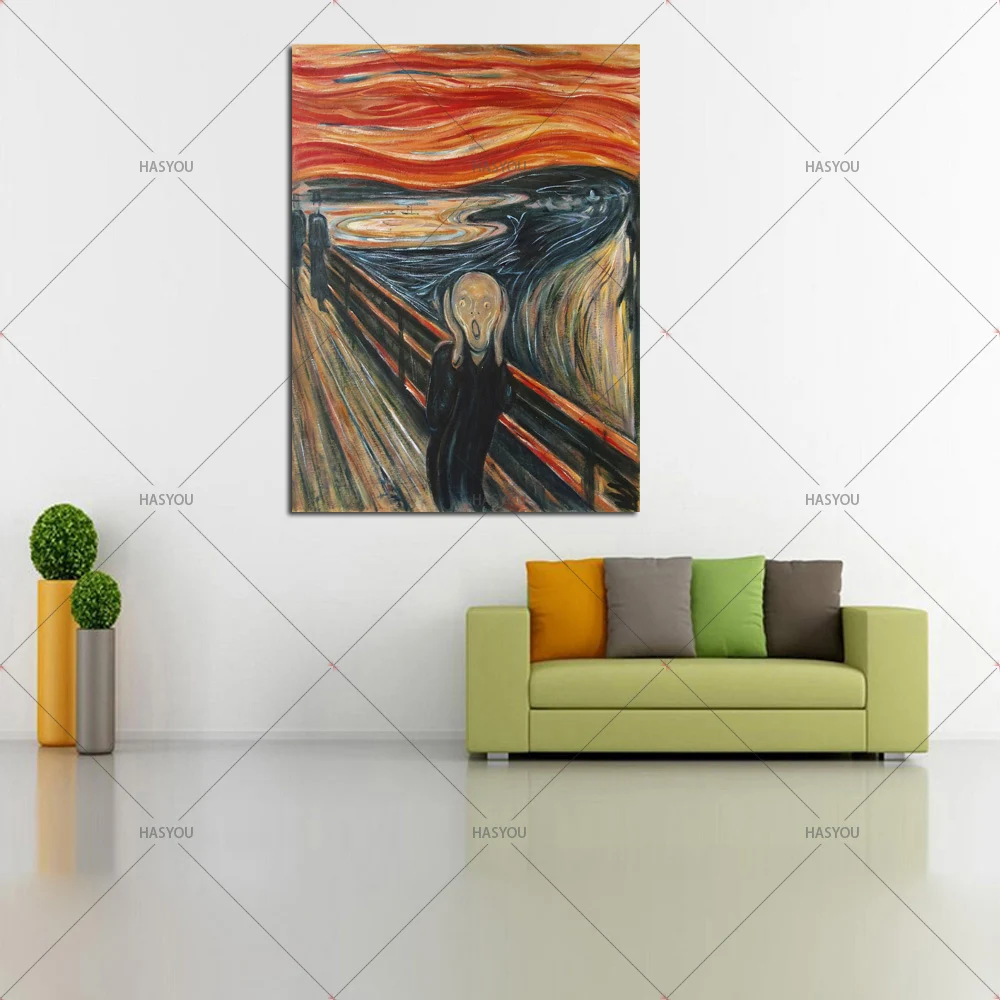 High quality 100% Handpainted Oil painting Scream by Edvard Munch famous oil painting on canvas for Home wall decoration