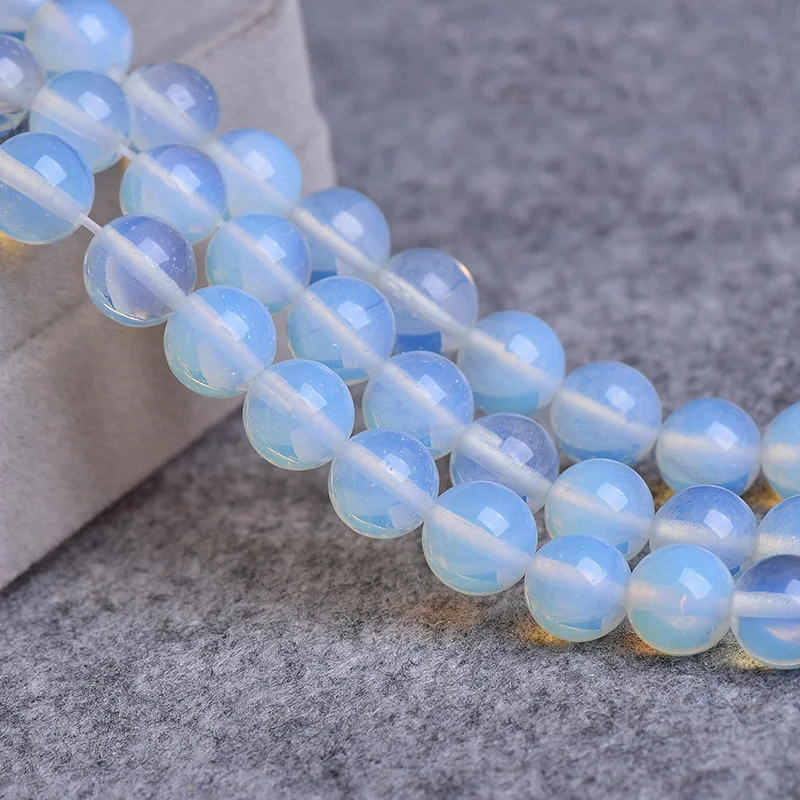 wholesale Natural Stone Smooth White Opalite Quartz Loose Beads 15\