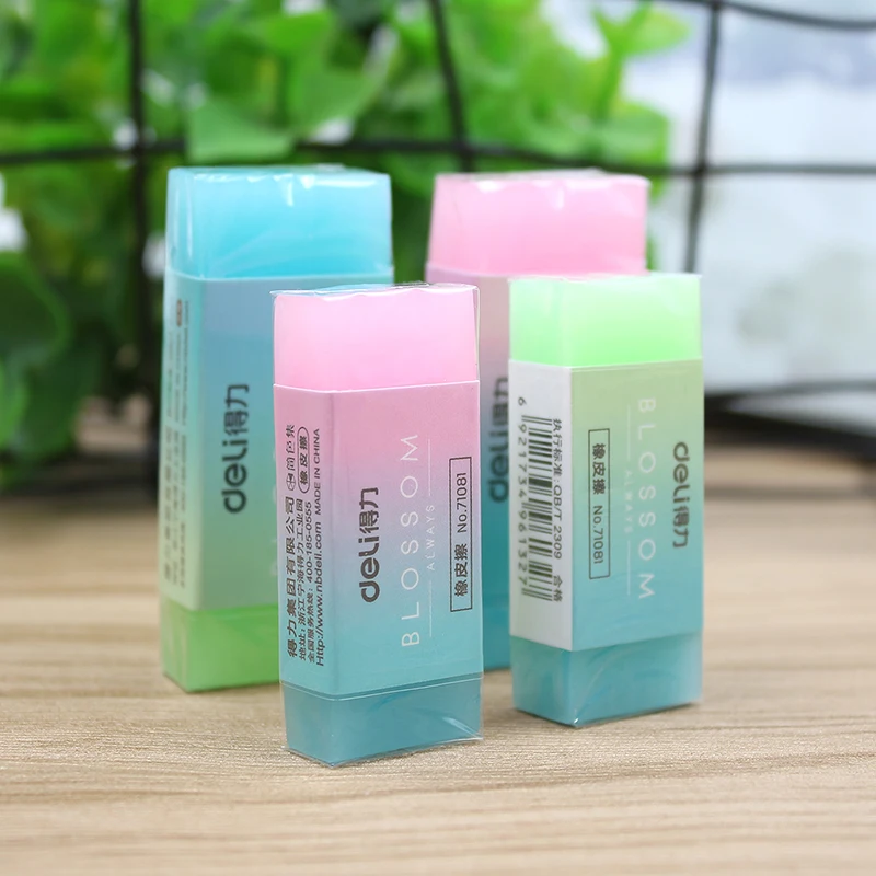 Deli Kawaii Eraser Pencils Erasers For Kids Jelly Fruit Candy Style Soft Gum Rubber Stationery Office School Correction Supplies