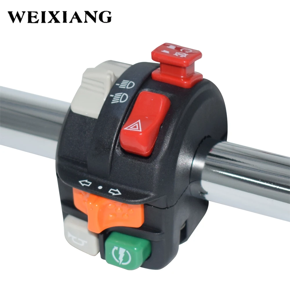 7/8 "22mm zespół przełącznika motocykla kierownica do motocykla przełączniki sterujące zabij Start włącz sygnał włącznik klaksonu przycisk wyprzedzanie