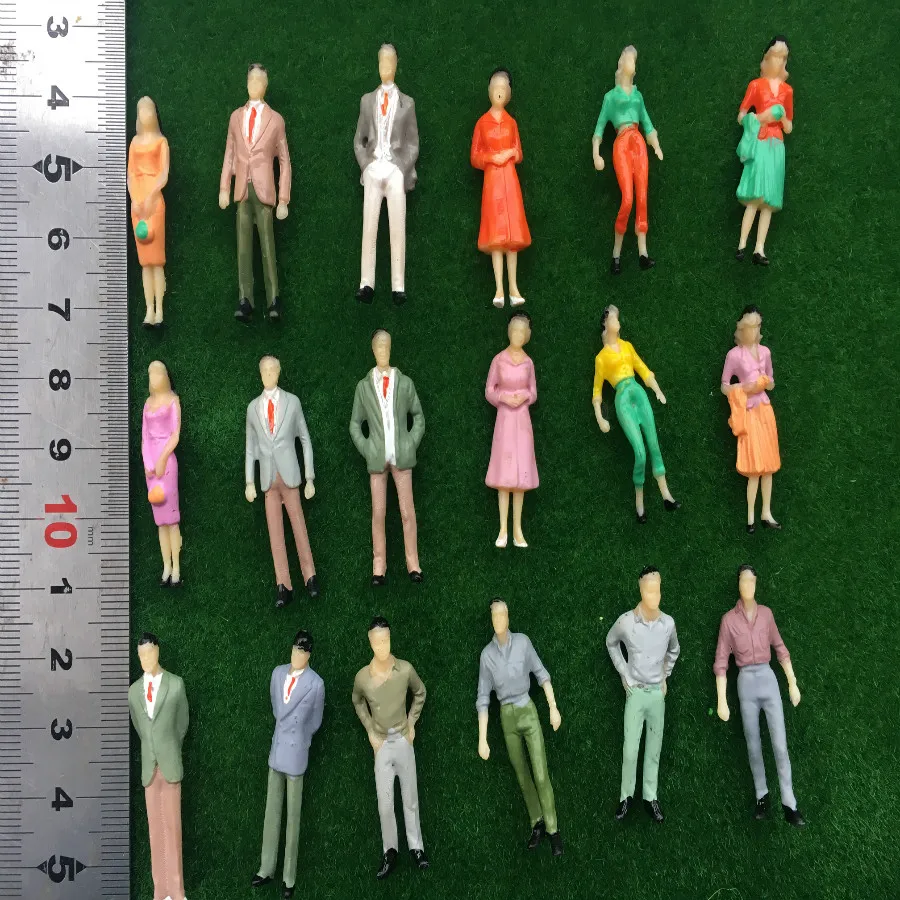 Weijingmodel 100 Model People Figures Passenegers Train Scenery 1:50 O Scale Mixed Color Pose